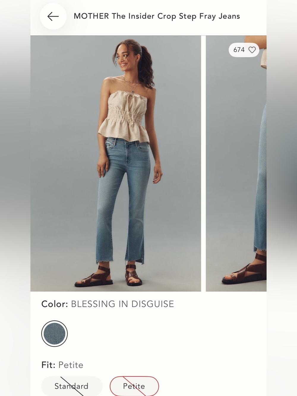 NWT MOTHER JEANS LIL MOTHER INSIDER CROP FRAY. SIZE 24 PETITE. - Picture 9 of 13